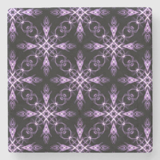 Porta-copo De Pedra Padrão Fratural Preto Floral Gótico e Roxo