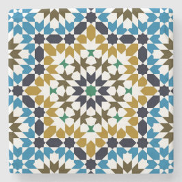Porta-copo De Pedra Padrão Geométrico Boho Tradicional Mosaico Marroqu