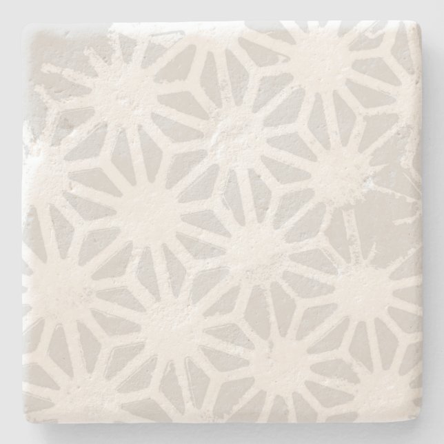 Porta-copo De Pedra Padrão geométrico das cinzas pálidas (Frente)