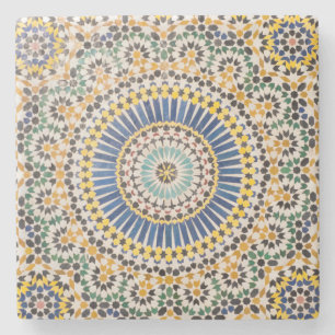 Porta-copo De Pedra Padrão geométrico de azulejos, Marrocos
