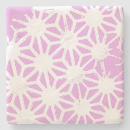 Porta-copo De Pedra Padrão geométrico rosa