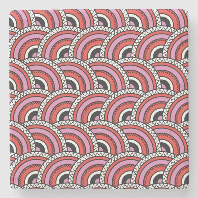 Porta-copo De Pedra Padrão geométrico sem costura (Frente)