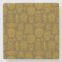 Porta-copo De Pedra Padrão inspirado no Aztec