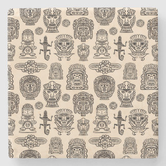 Porta-copo De Pedra Padrão inspirado no Aztec