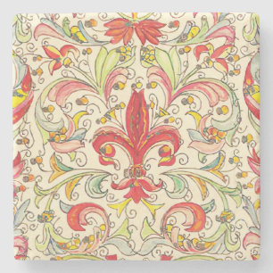 Porta-copo De Pedra Padrão italiano Florentine Fleur de Lis