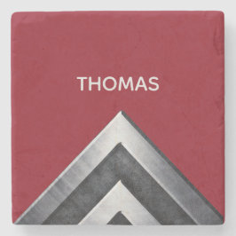 Porta-copo De Pedra Padrão metálico Elegante monograma