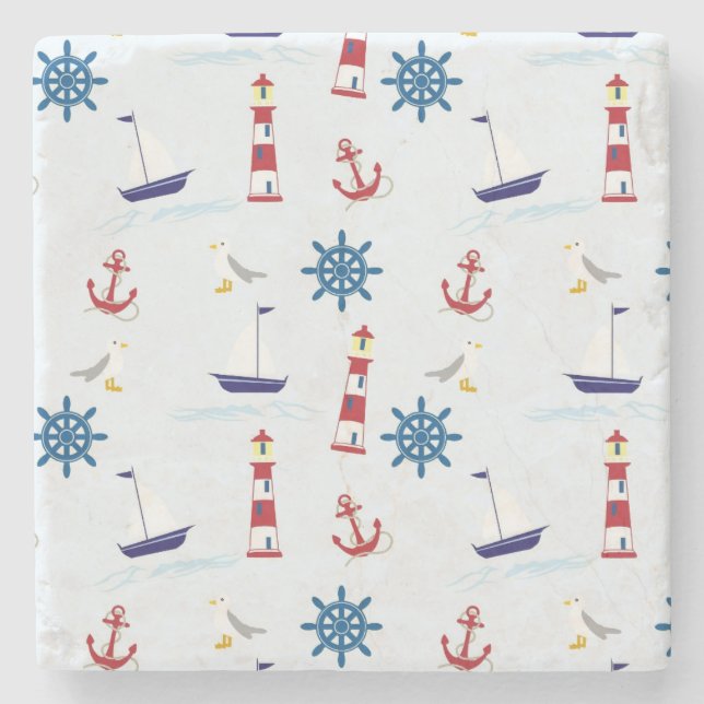 Porta-copo De Pedra Padrão náutico (Frente)