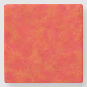 Porta-copo De Pedra Padrão Red Orange Abstrato