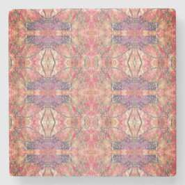 Porta-copo De Pedra Padrão rosa e púrpura