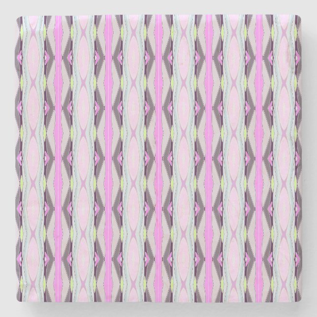 Porta-copo De Pedra Padrão Rosa Único (Frente)