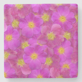 Porta-copo De Pedra Padrão Selvagem de Rosa