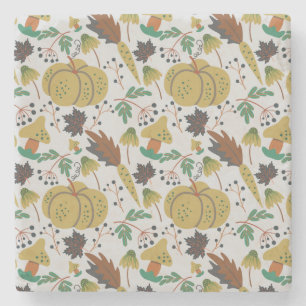 Porta-copo De Pedra Padrão sem costura de abóboras e cenouras tropicai