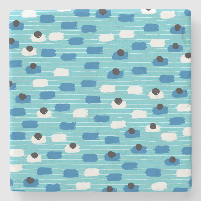 Porta-copo De Pedra Padrão sem costura do curso do pincel, desenhado à (Frente)