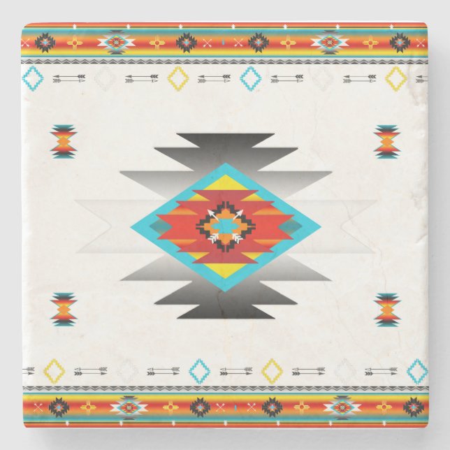 Porta-copo De Pedra Padrão sudoeste 8 (Frente)