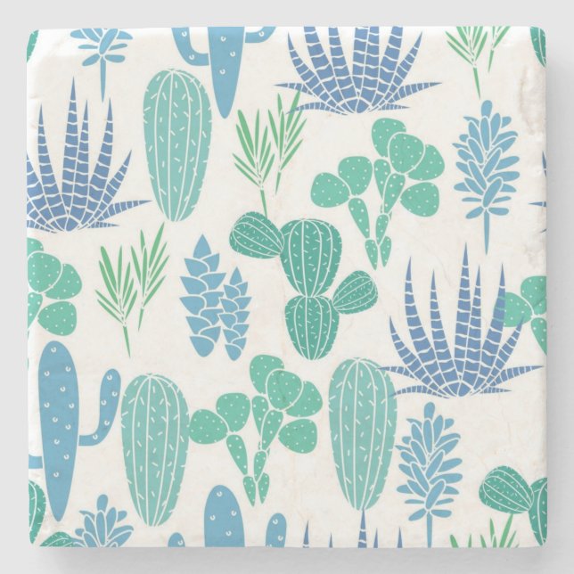 Porta-copo De Pedra Padrão vegetal (Frente)