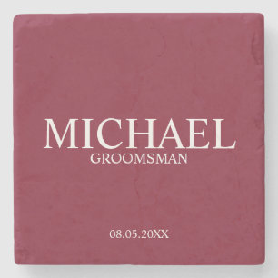 Porta-copo De Pedra Padrinho de casamento Personalizado Vermelho Moder
