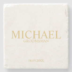 Porta-copo De Pedra Padrinho Personalizado Classic Gold