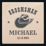 Porta-copo De Pedra Padrinhos de casamento Personalizados Do Melhor Ho<br><div class="desc">Presentes personalizados para padrinhos de casamento e melhor homem com o tema do cowboy ocidental. Decorado com chapéu de cowboy com fonte ocidental antiga. O texto e a cor são editáveis usando a Ferramenta Design para ajustado da sua ocasião. Obtenha este presente personalizado para casamento, despedida de solteiro, festa de...</div>