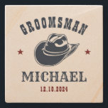 Porta-copo De Pedra Padrinhos de casamento Personalizados Do Melhor Ho<br><div class="desc">Presentes personalizados para padrinhos de casamento e melhor homem com o tema do cowboy ocidental. Decorado com chapéu de cowboy com fonte ocidental antiga. O texto e a cor são editáveis usando a Ferramenta Design para ajustado da sua ocasião. Obtenha este presente personalizado para casamento, despedida de solteiro, festa de...</div>