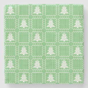 Porta-copo De Pedra Padrões de suéter feio da árvore de Natal Cozy