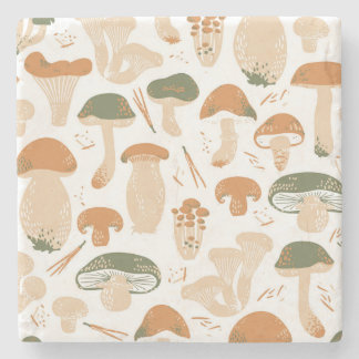 Porta-copo De Pedra Padrões de Vintagem do Linocut Comestível