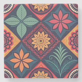 Porta-copo De Pedra Padrões mágicos das flores