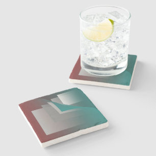 Porta-copo De Pedra Páginas de cinza Teal Burgundy