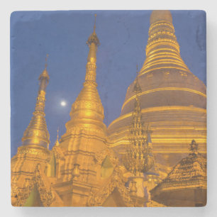 Porta-copo De Pedra Pagode Shwedagon à noite, Myanmar