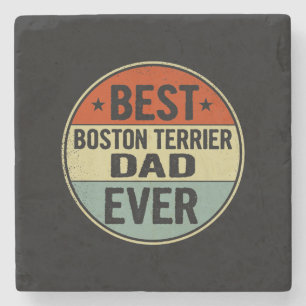 Porta-copo De Pedra Pai Terrier Mens Best Boston Ever Estilo Retroativ