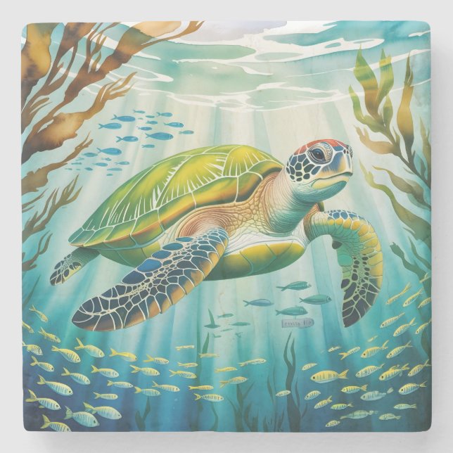 Porta-copo De Pedra Painted Turtle (Frente)