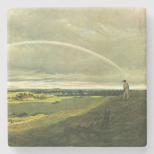 Porta-copo De Pedra Paisagem com arco-íris (por Caspar David Friedrich
