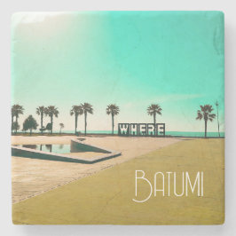 Porta-copo De Pedra Paisagem da Arquitetura do Batumi Georgia