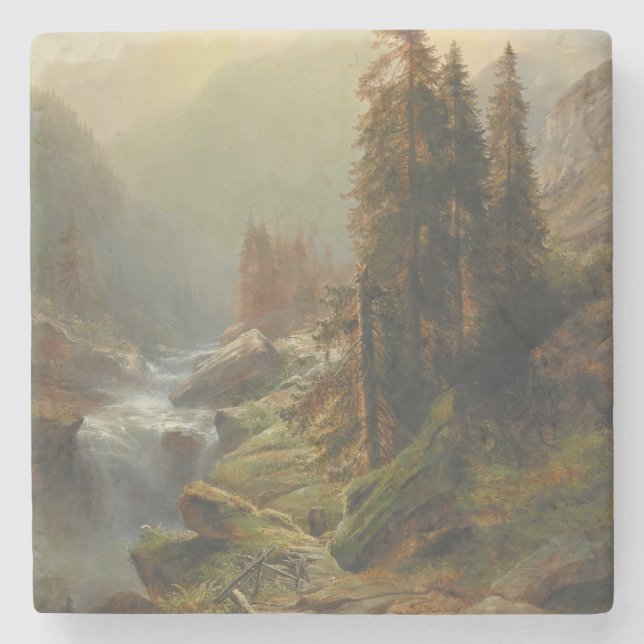 Porta-copo De Pedra Paisagem das Grandes Montanhas - Albert Zimmermann (Frente)