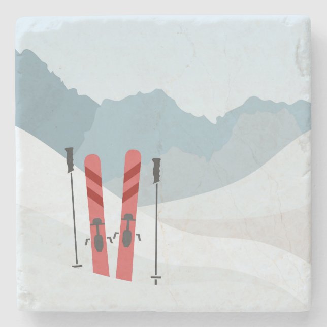 Porta-copo De Pedra Paisagem de inverno (Frente)