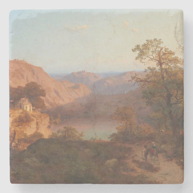 Porta-copo De Pedra Paisagem Eifel (1843) - Heinrich Funk (Frente)