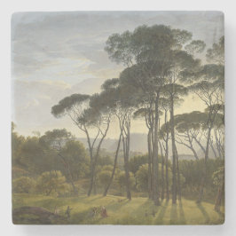 Porta-copo De Pedra Paisagem Italiana com Pinheiros Guarda-chuvas (Voo