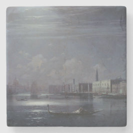Porta-copo De Pedra Paisagem Noturna em Veneza (Cidade Italiana)
