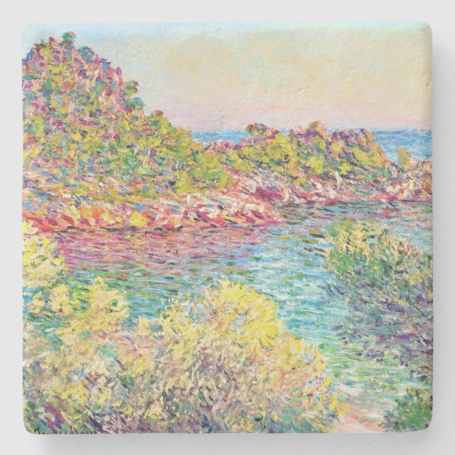 Porta-copo De Pedra Paisagem perto de Monte Carlo (por Claude Monet) (Frente)