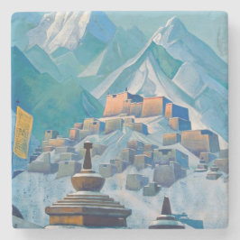 Porta-copo De Pedra Paisagem tibetana nos Picos da Montanha Himalaia