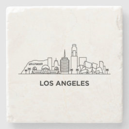 Porta-copo De Pedra Paisagem Urbana de Los Angeles Minimalista Arte de