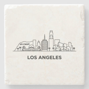 Porta-copo De Pedra Paisagem Urbana de Los Angeles Minimalista Arte de