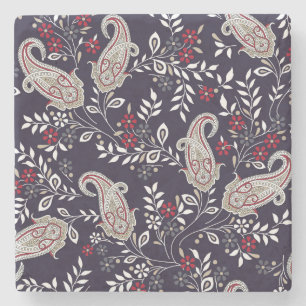 Porta-copo De Pedra Paisley tradicional indiano, padrão perfeito.