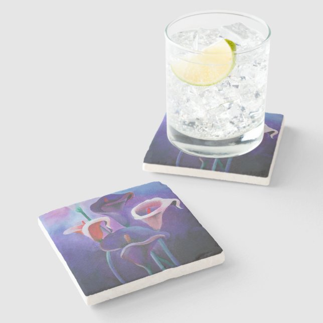 Porta-copo De Pedra Palas Roxas Lilac E Arte Roxa (Lateral)