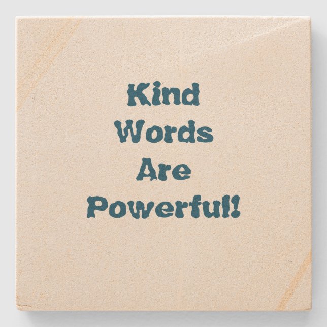 Porta-copo De Pedra Palavras gentis   (Frente)