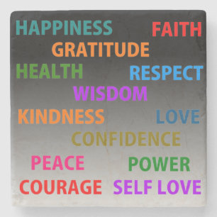 Porta-copo De Pedra Palavras positivas