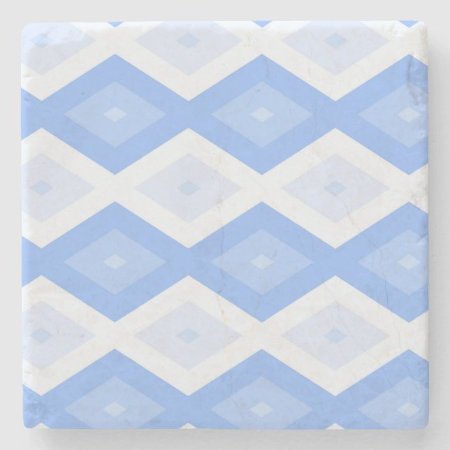 Porta-copo De Pedra Pale blue diamond pattern (Frente)