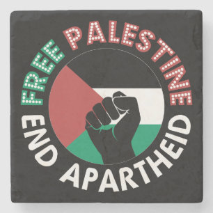 Porta-copo De Pedra Palestina Livre Fim do Apartheid Bandeira Punho Pr
