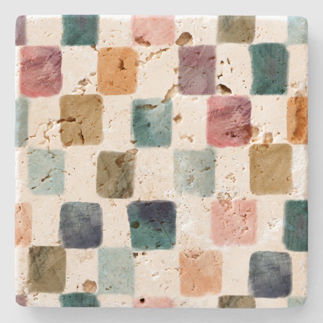 Porta-copo De Pedra Paleta de aquarela terrestre (Frente)