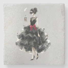 Porta-copo De Pedra Palhaço preto, Arco vermelho, tons