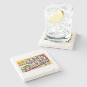 Porta-copo De Pedra Palm Primaveras California CA - Cartão postal gran